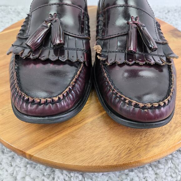 G.H. Bass & Co Weejuns Mens 11M Barnett Oxblood Leather Kiltie Tassel Loafer main image 9